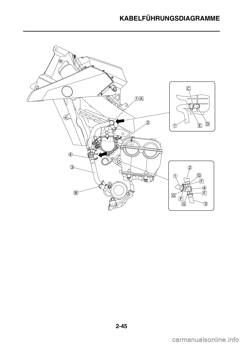 YAMAHA WR 250F 2016  Betriebsanleitungen (in German) KABELFÜHRUNGSDIAGRAMME
2-45 