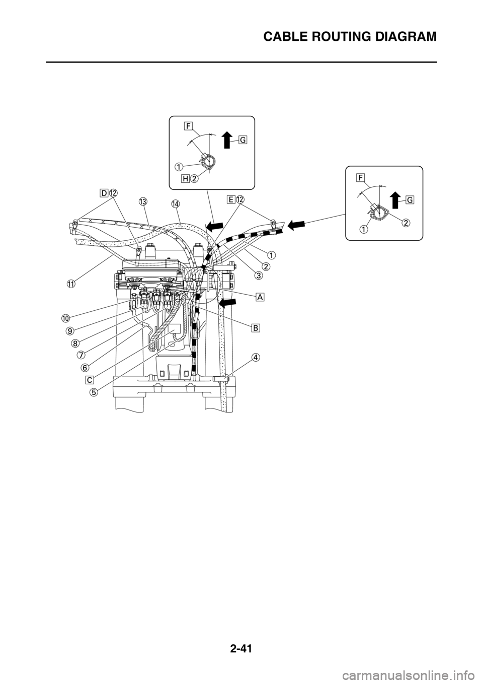YAMAHA WR 250F 2015  Owners Manual CABLE ROUTING DIAGRAM
2-41 