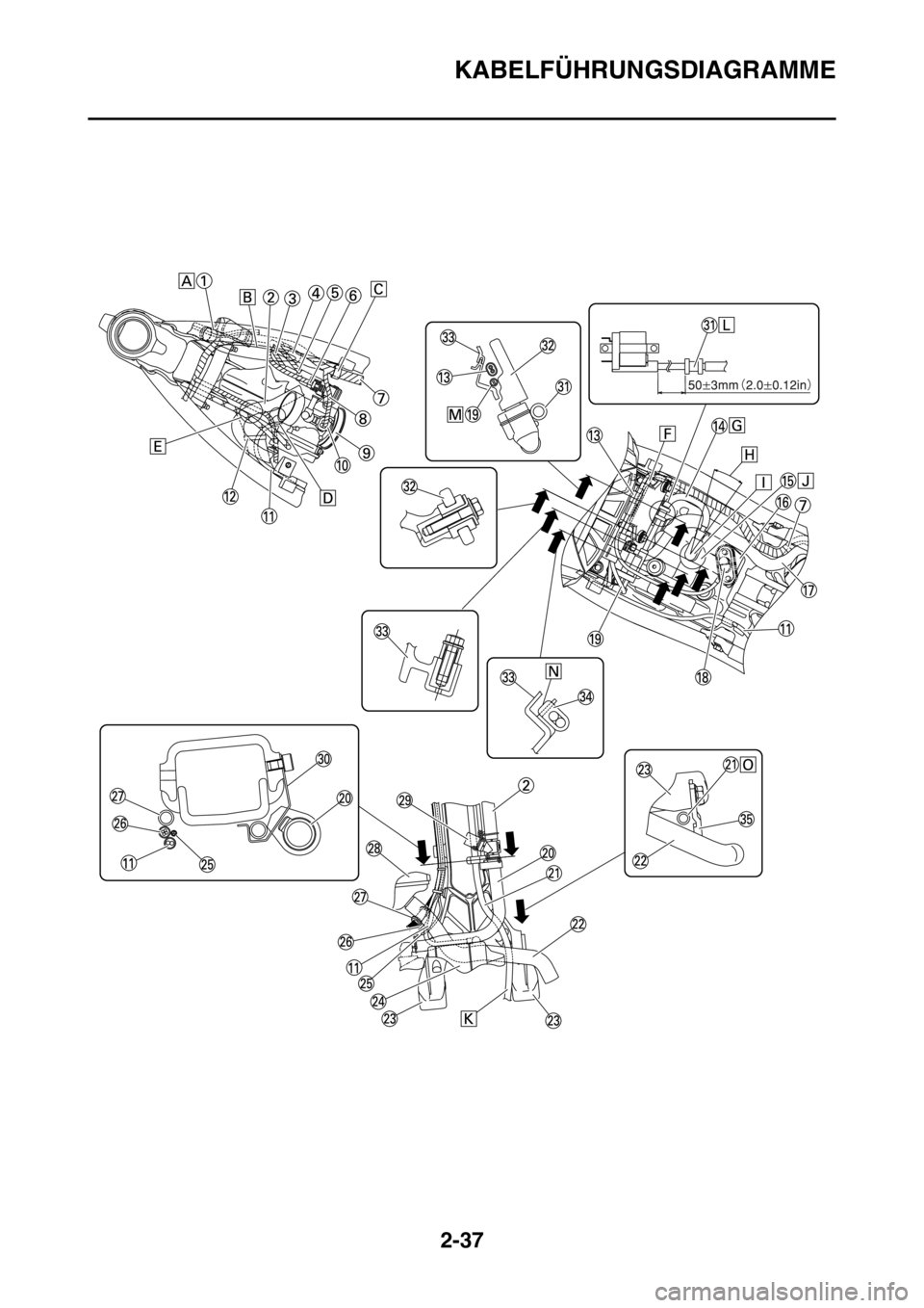 YAMAHA WR 250F 2015  Betriebsanleitungen (in German) KABELFÜHRUNGSDIAGRAMME
2-37 