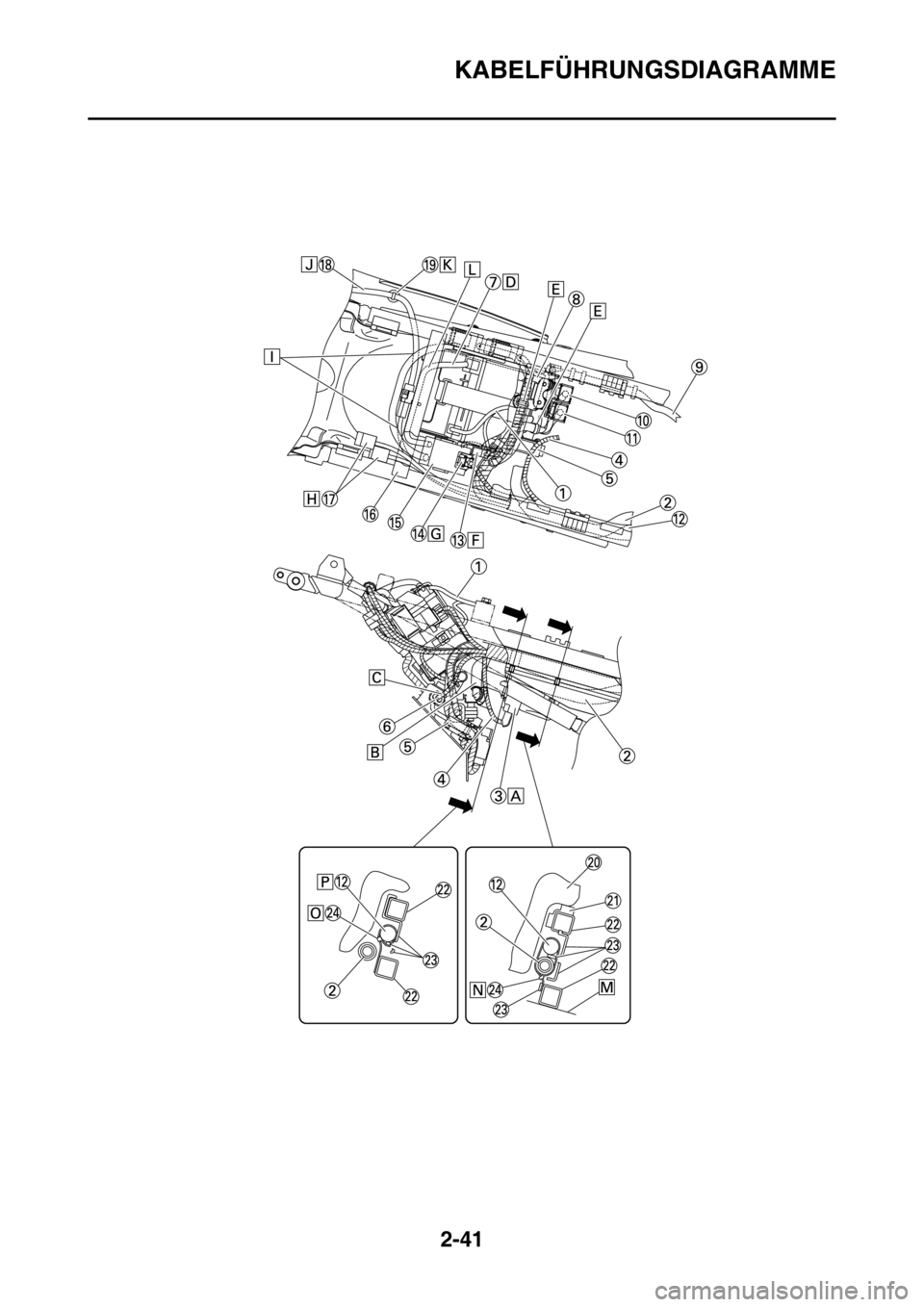 YAMAHA WR 250F 2015  Betriebsanleitungen (in German) KABELFÜHRUNGSDIAGRAMME
2-41 