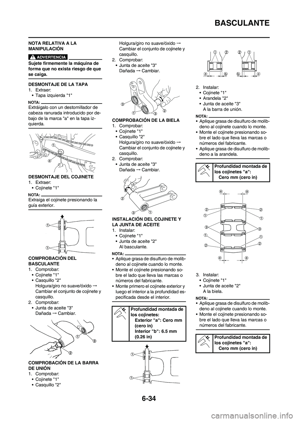 YAMAHA WR 450F 2008  Manuale de Empleo (in Spanish) 6-34
BASCULANTE
NOTA RELATIVA A LA 
MANIPULACIÓN
Sujete firmemente la máquina de 
forma que no exista riesgo de que 
se caiga.
DESMONTAJE DE LA TAPA
1. Extraer:
• Tapa izquierda "1"
Extráigalo co