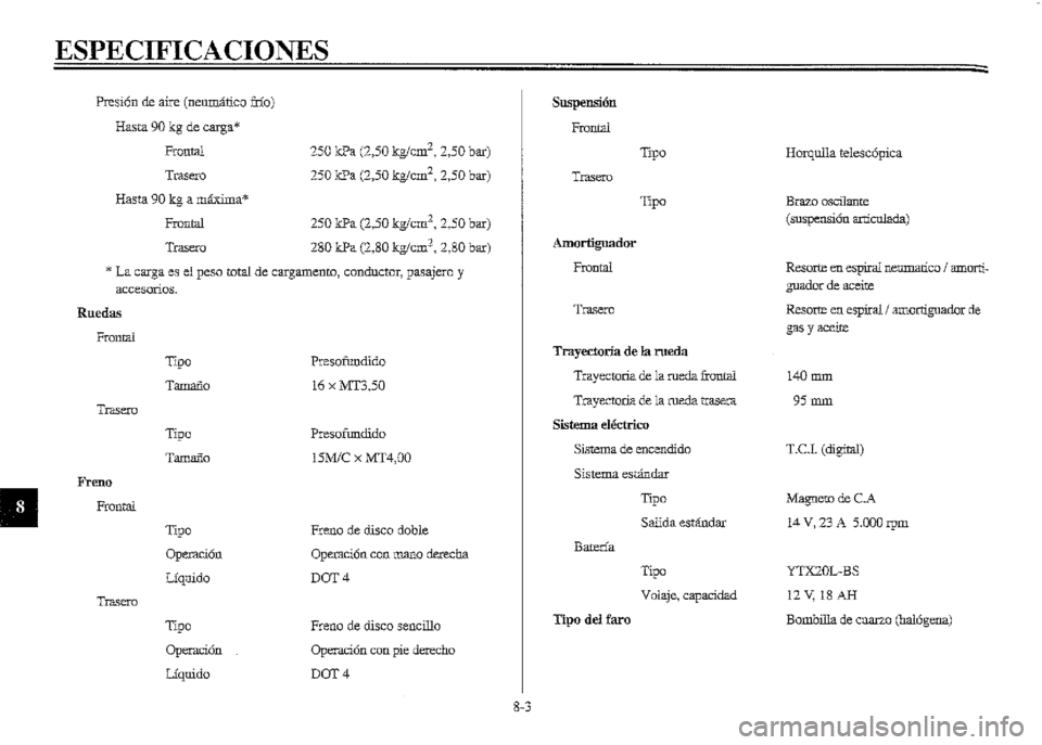 YAMAHA XVZ1300A 2000  Manuale de Empleo (in Spanish) 