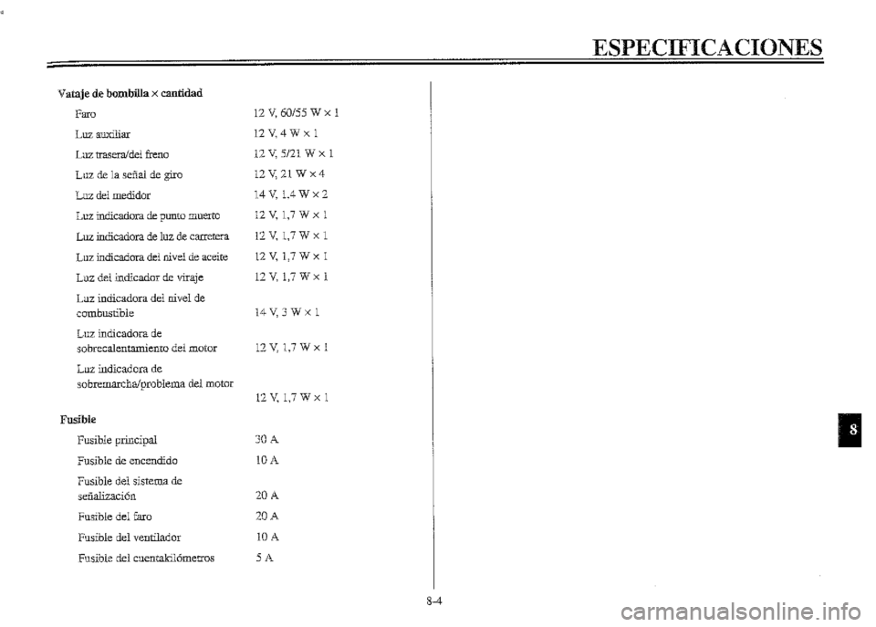YAMAHA XVZ1300A 2000  Manuale de Empleo (in Spanish) 