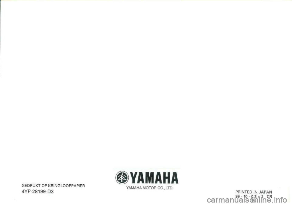 YAMAHA XVZ1300A 2000  Instructieboekje (in Dutch) 