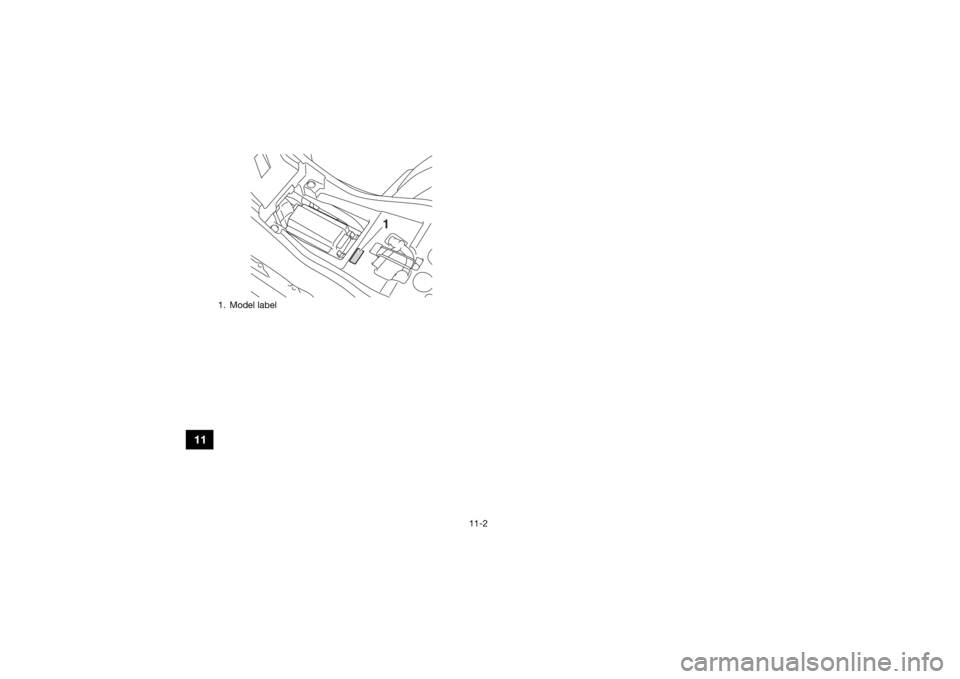 YAMAHA YFZ50 2020  Owners Manual 11-2
11
1. Model label
1
UBW463E0.book  Page 2  Monday, January 28, 2019  10:22 AM 