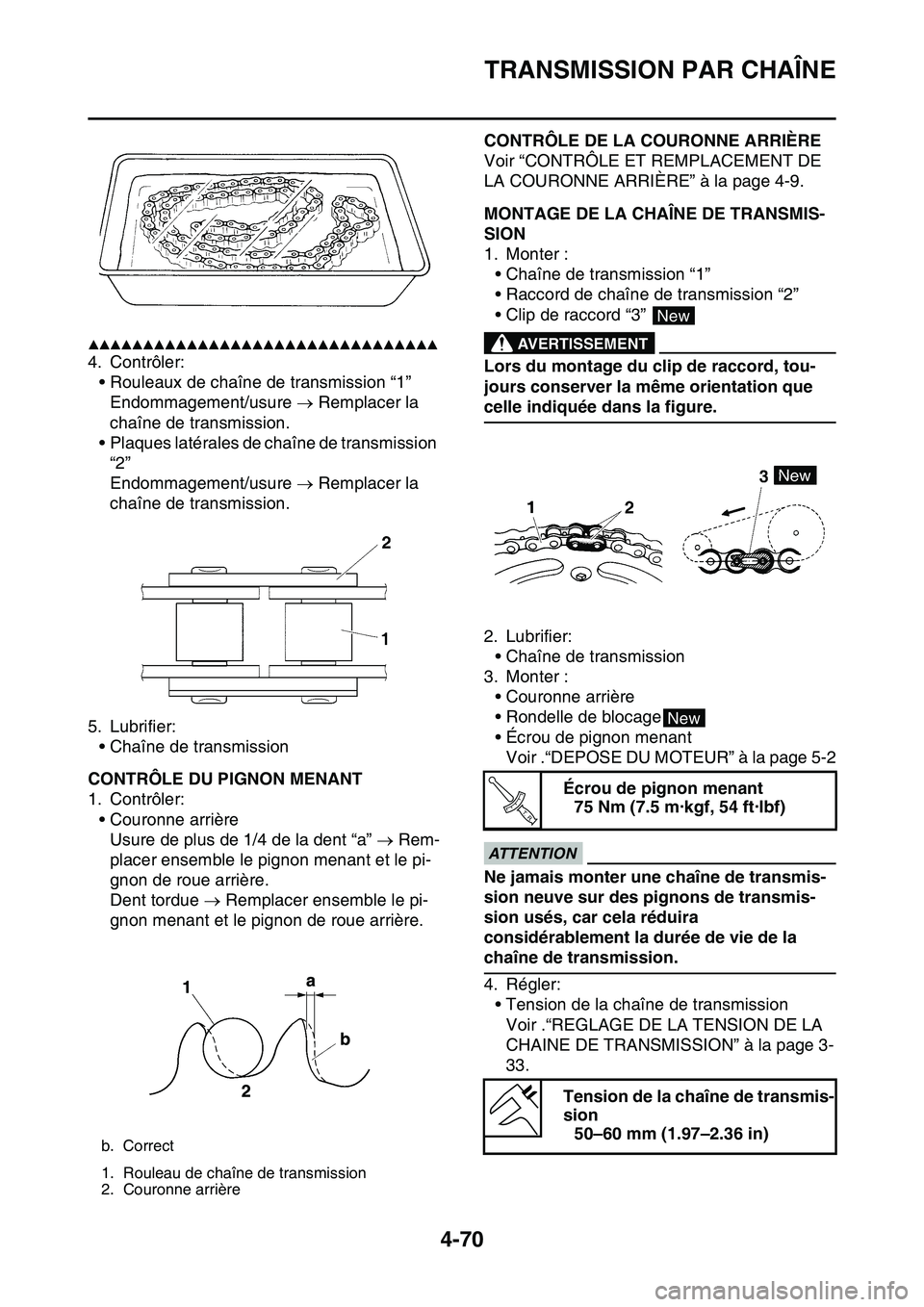 YAMAHA YZ450F 2014 Notices Demploi (in French) TRANSMISSION PAR CHAÎNE
4-70
▲▲▲▲▲▲▲▲▲▲▲▲▲▲▲▲▲▲▲▲▲▲▲▲▲▲▲▲▲▲▲▲
4. Contrôler:
• Rouleaux de chaîne de transmission “1”
Endommagem YAMAHA YZ450F 2014 Notices Demploi (in French) TRANSMISSION PAR CHAÎNE
4-70
▲▲▲▲▲▲▲▲▲▲▲▲▲▲▲▲▲▲▲▲▲▲▲▲▲▲▲▲▲▲▲▲
4. Contrôler:
• Rouleaux de chaîne de transmission “1”
Endommagem