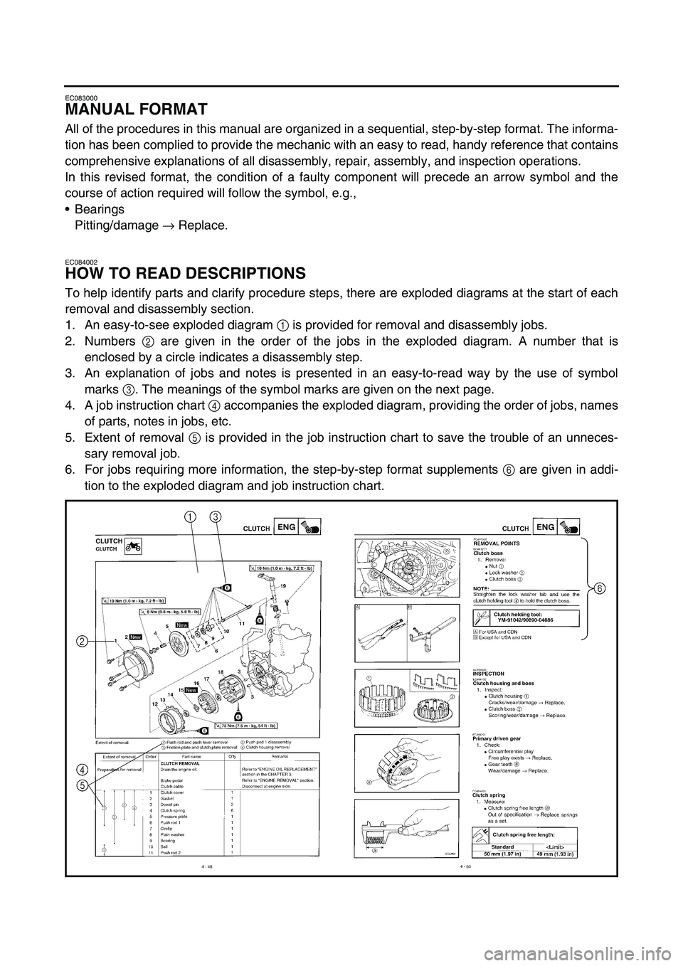 YAMAHA YZ450F 2007 Owners Manual EC083000
MANUAL FORMAT
All of the procedures in this manual are organized in a sequential, step-by-step format. The informa-
tion has been complied to provide the mechanic with an easy to read, handy YAMAHA YZ450F 2007 Owners Manual EC083000
MANUAL FORMAT
All of the procedures in this manual are organized in a sequential, step-by-step format. The informa-
tion has been complied to provide the mechanic with an easy to read, handy