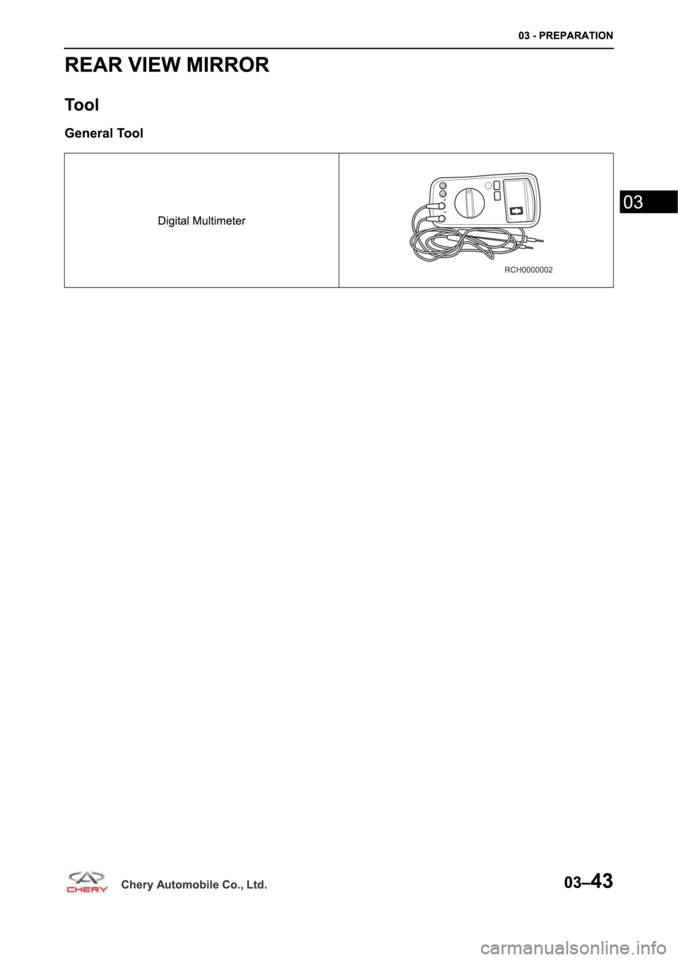 CHERY A19 2014  Service Repair Manual 
