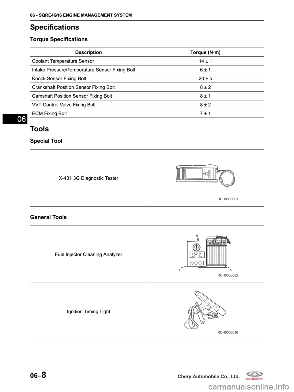 CHERY ARRIZO M16 2014  Service Repair Manual 