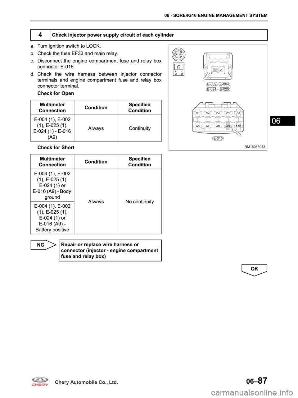 CHERY ARRIZO M16 2014  Service Repair Manual 