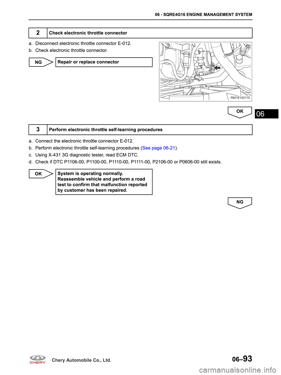 CHERY ARRIZO M16 2014  Service Repair Manual 