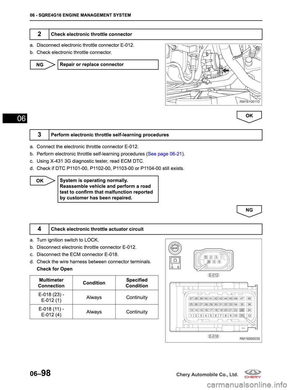 CHERY ARRIZO M16 2014  Service Repair Manual 