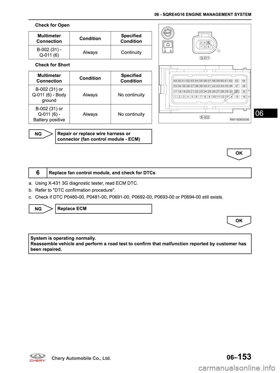 CHERY ARRIZO M16 2014  Service Repair Manual 