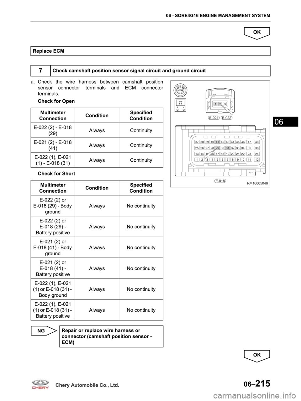 CHERY ARRIZO M16 2014  Service Repair Manual 