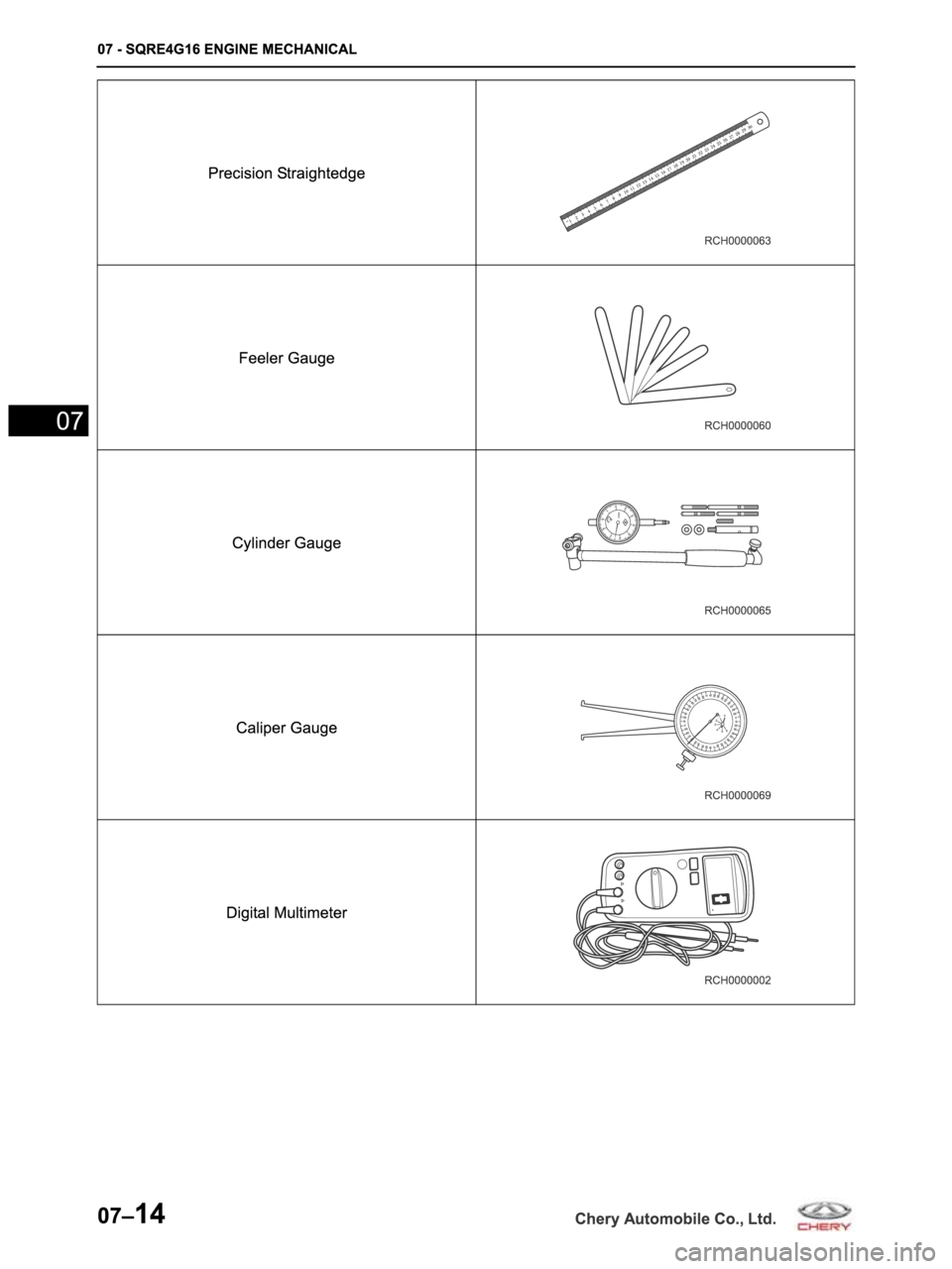 CHERY ARRIZO M16 2014  Service Repair Manual 