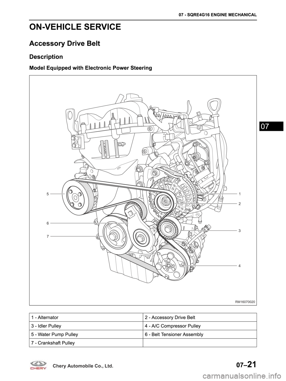 CHERY ARRIZO M16 2014  Service Repair Manual 