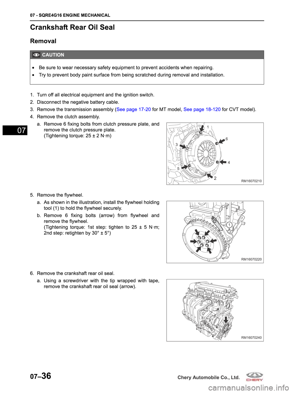 CHERY ARRIZO M16 2014  Service Repair Manual 