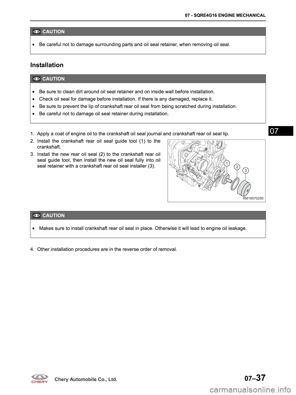 CHERY ARRIZO M16 2014  Service Repair Manual 