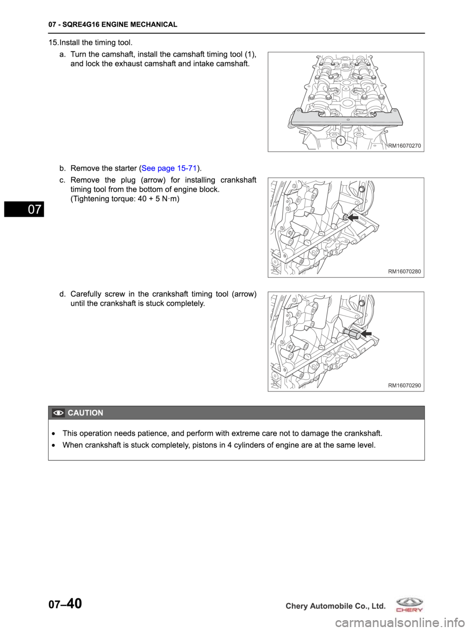 CHERY ARRIZO M16 2014  Service Repair Manual 