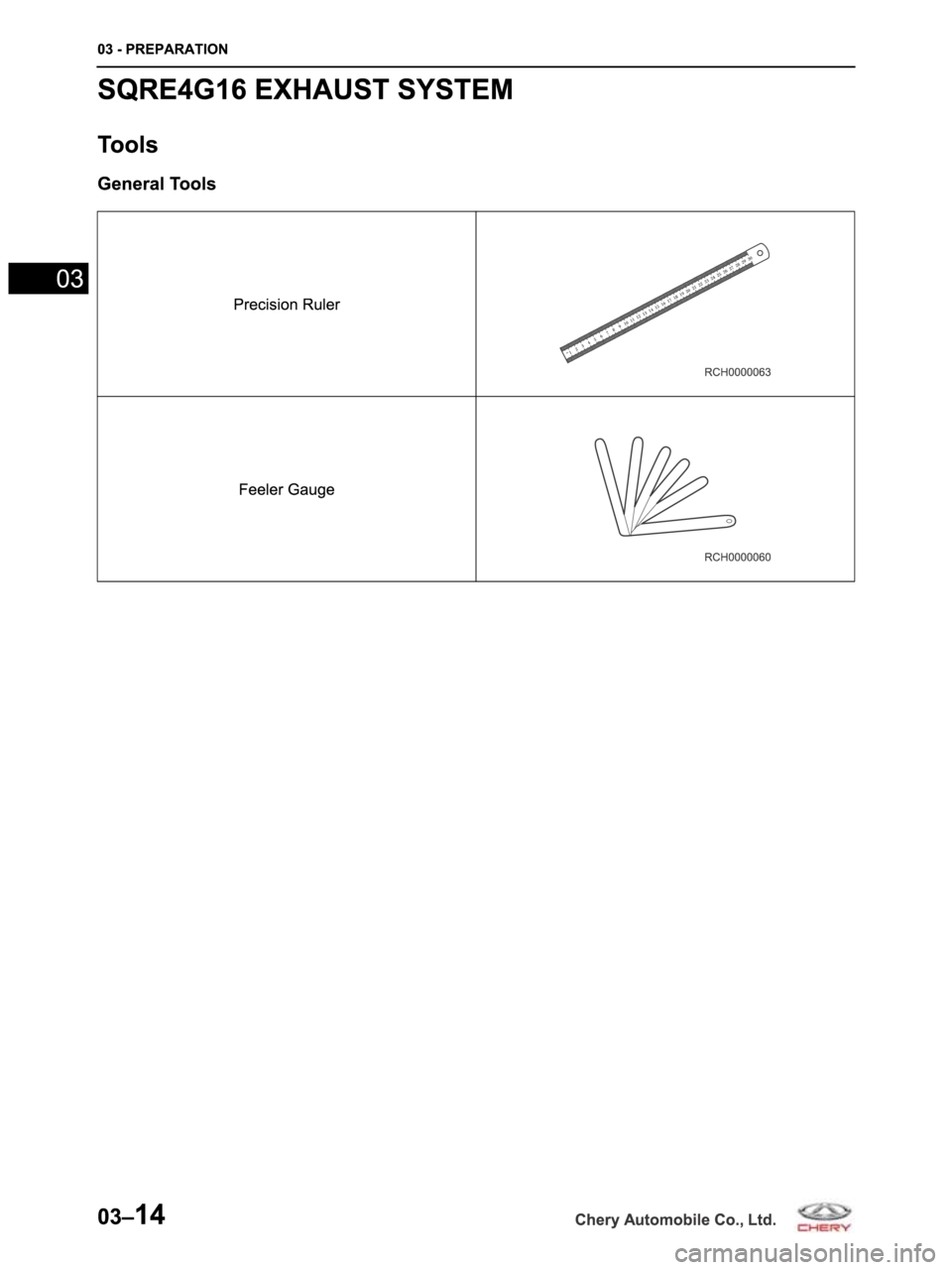 CHERY ARRIZO M16 2014  Service Repair Manual 