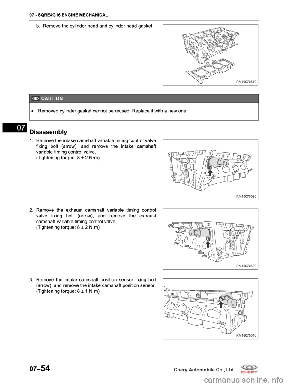 CHERY ARRIZO M16 2014  Service Repair Manual 