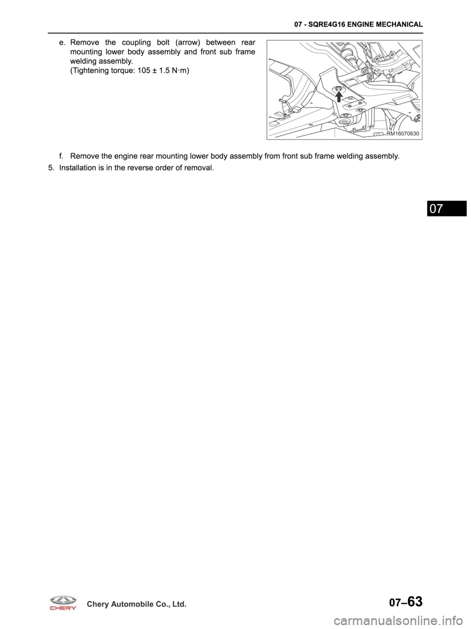 CHERY ARRIZO M16 2014  Service Repair Manual 