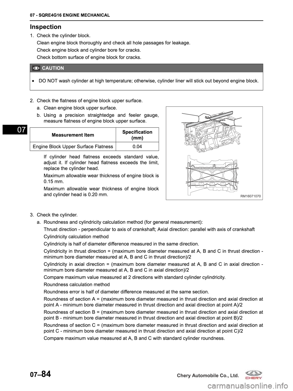 CHERY ARRIZO M16 2014  Service Repair Manual 