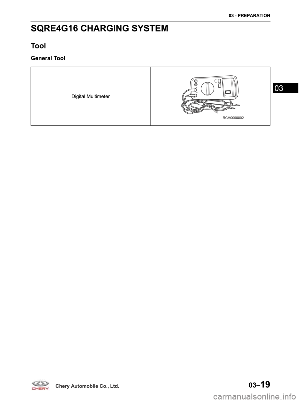 CHERY ARRIZO M16 2014  Service Repair Manual 