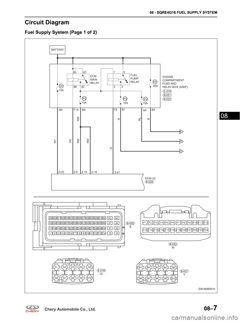 CHERY ARRIZO M16 2014  Service Repair Manual 