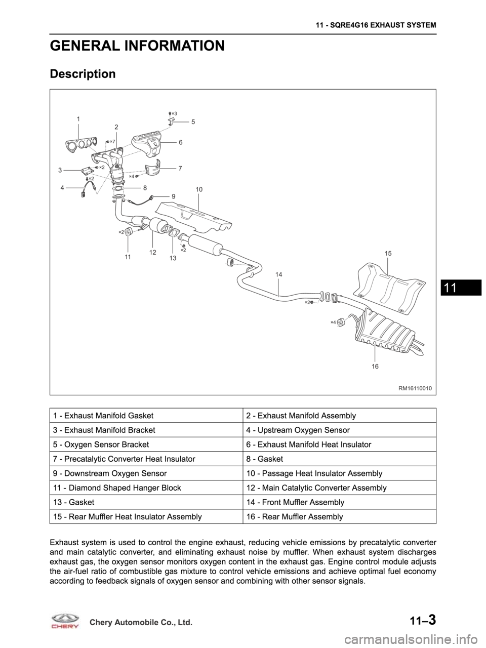 CHERY ARRIZO M16 2014  Service Repair Manual 