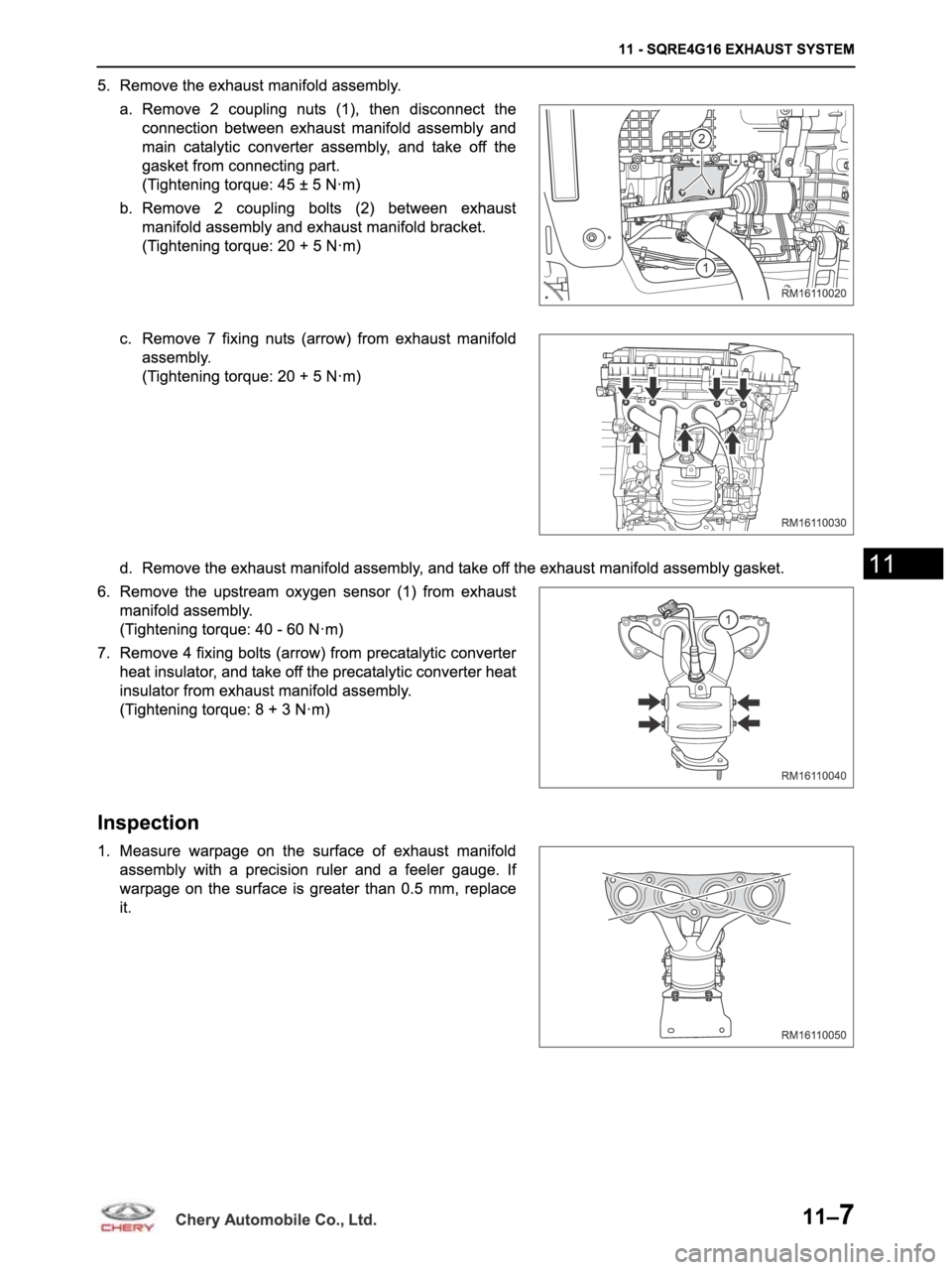 CHERY ARRIZO M16 2014  Service Repair Manual 