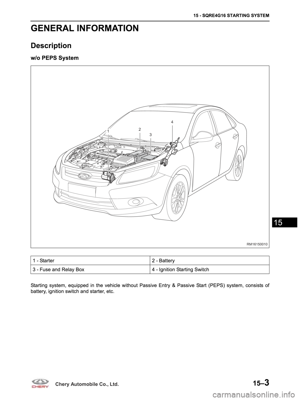 CHERY ARRIZO M16 2014  Service Repair Manual 