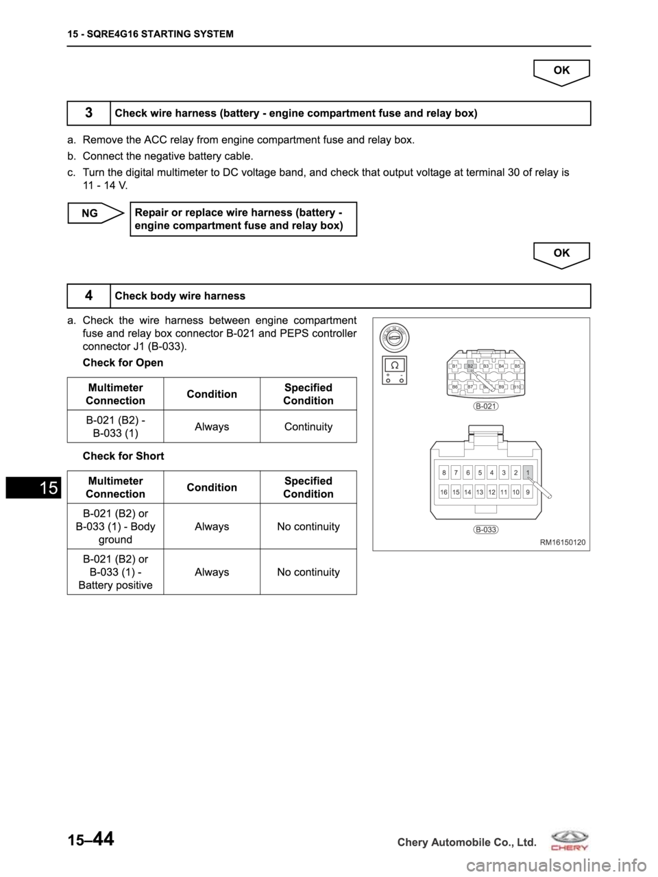 CHERY ARRIZO M16 2014  Service Repair Manual 