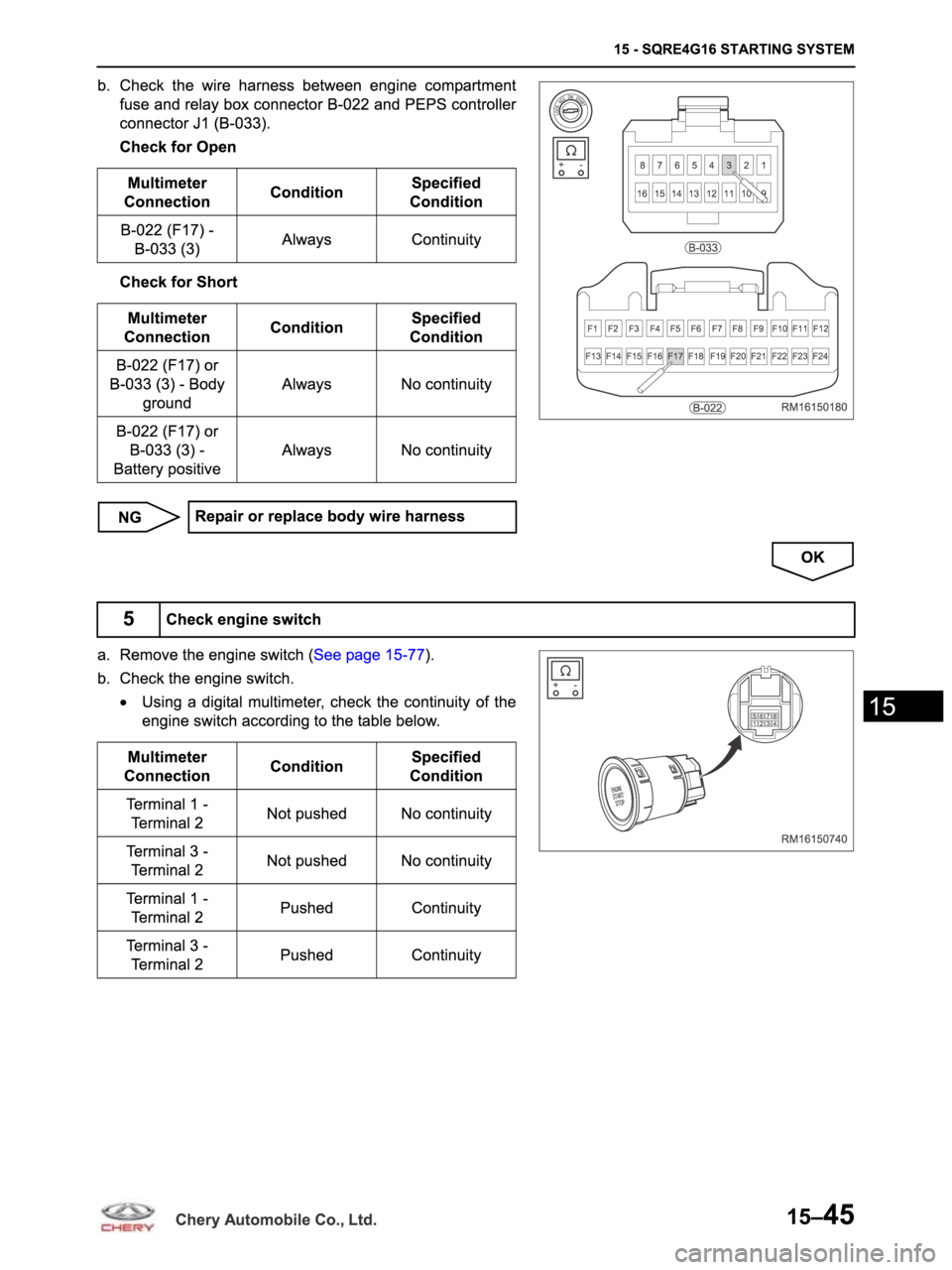 CHERY ARRIZO M16 2014  Service Repair Manual 