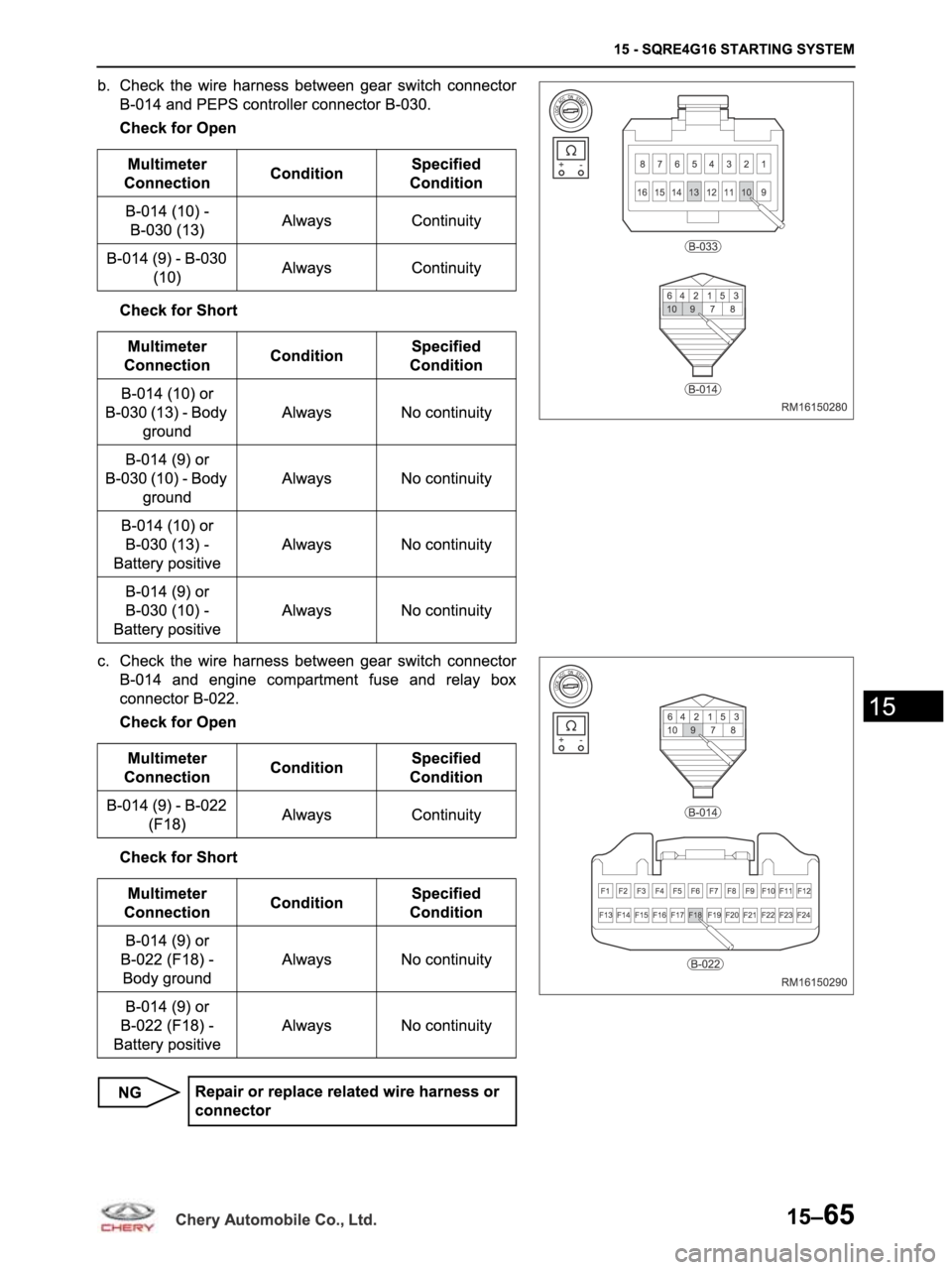 CHERY ARRIZO M16 2014  Service Repair Manual 