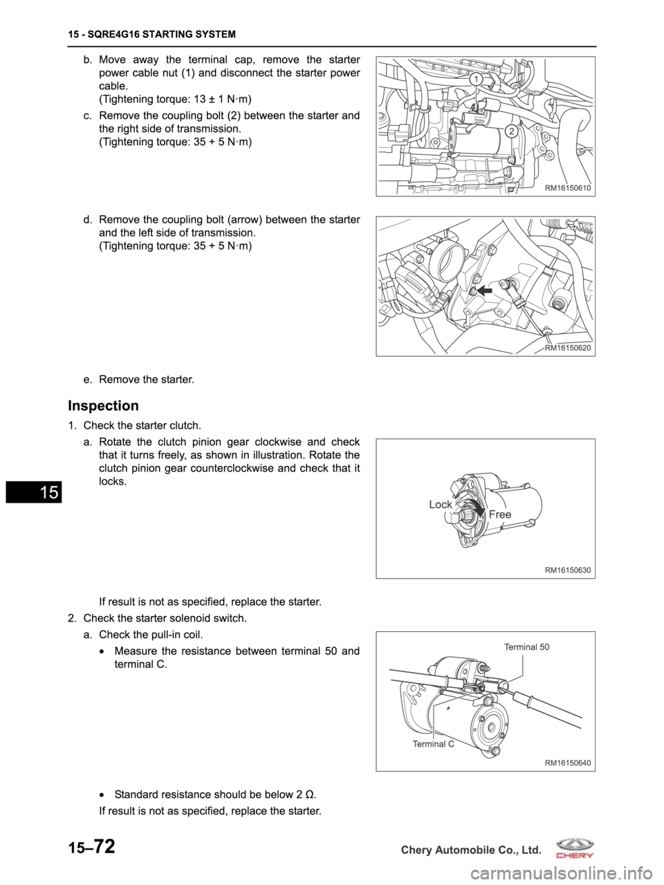 CHERY ARRIZO M16 2014  Service Repair Manual 