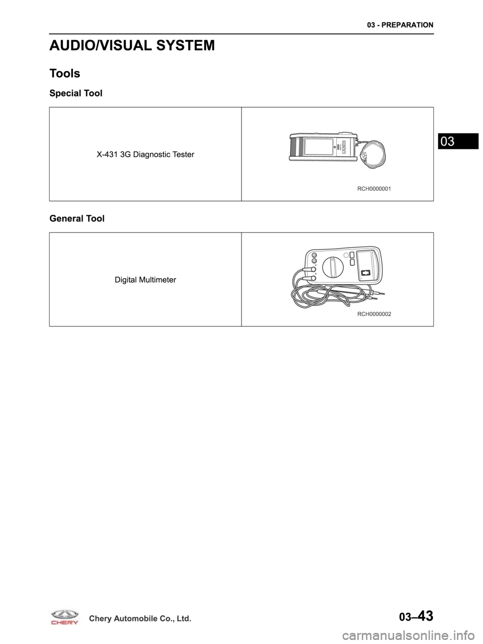 CHERY ARRIZO M16 2014  Service Repair Manual 