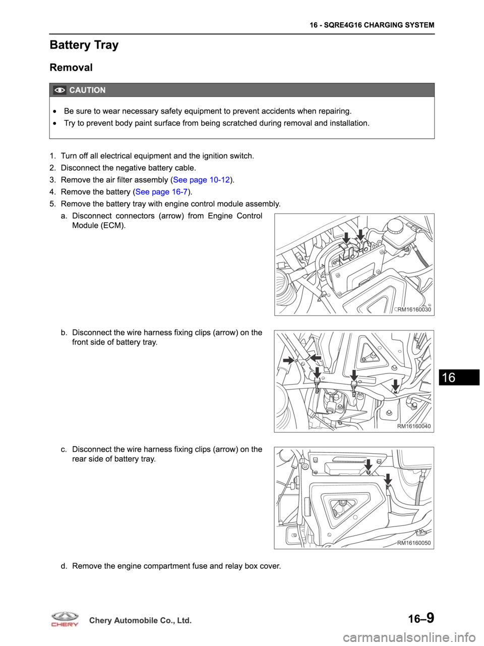 CHERY ARRIZO M16 2014  Service Repair Manual 