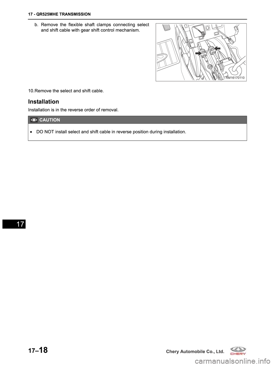 CHERY ARRIZO M16 2014  Service Repair Manual 