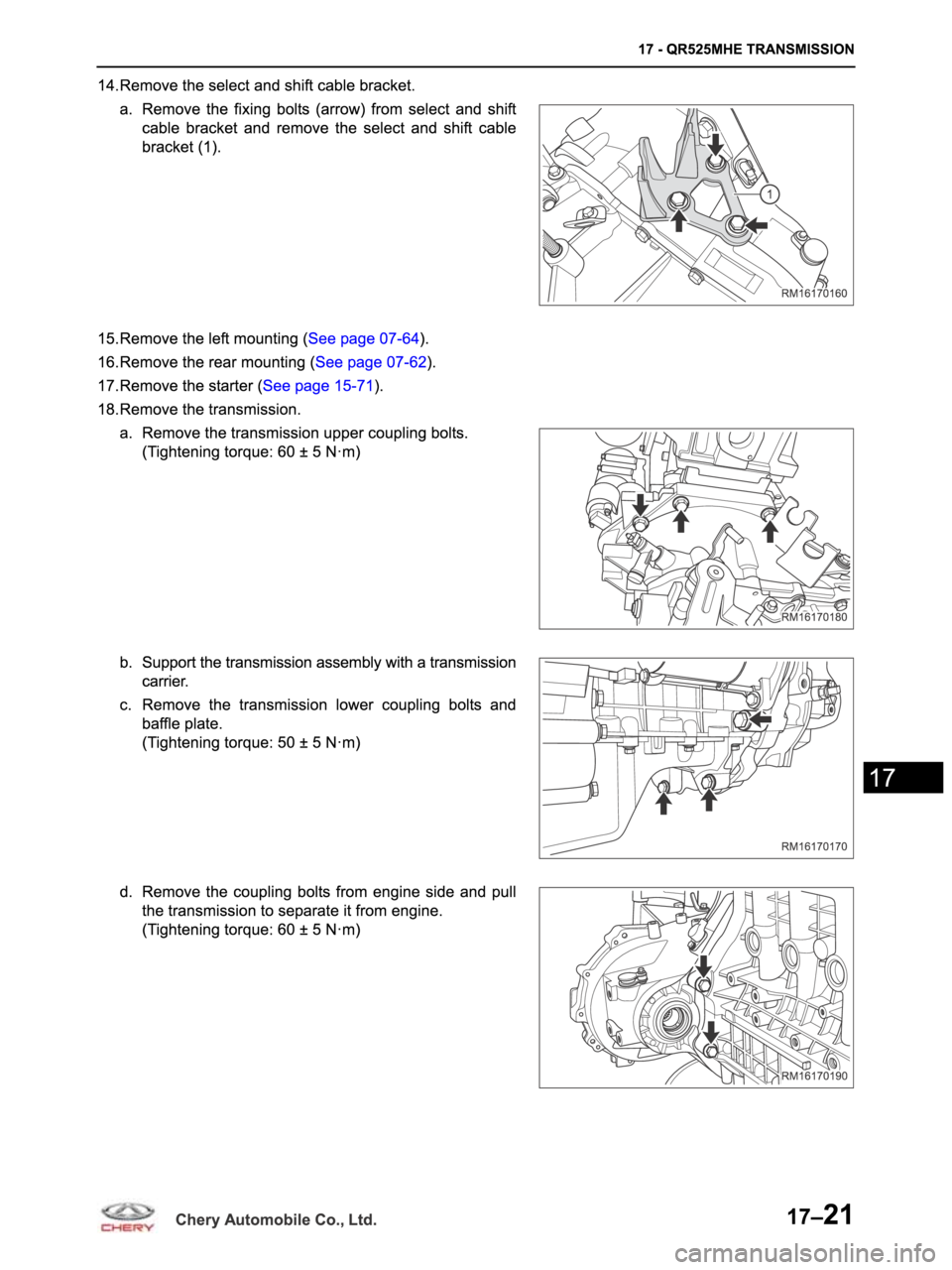 CHERY ARRIZO M16 2014  Service Repair Manual 