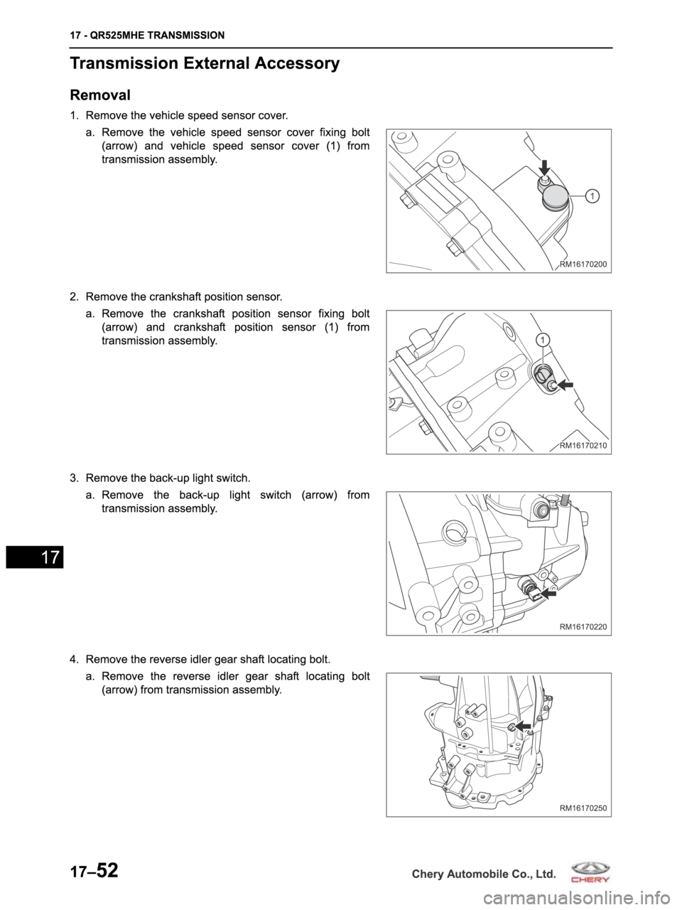CHERY ARRIZO M16 2014  Service Repair Manual 