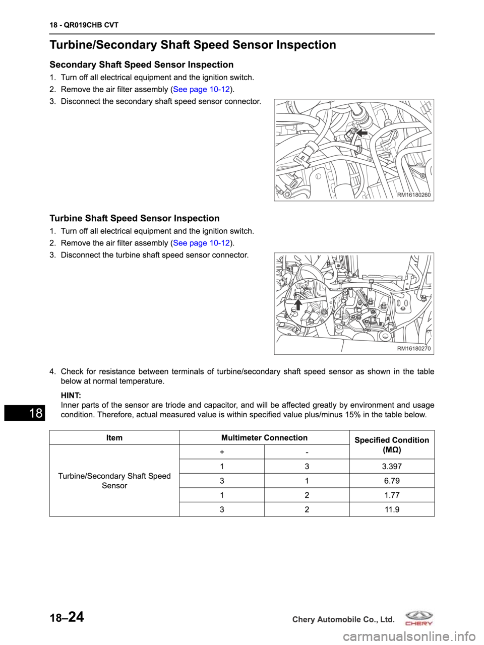 CHERY ARRIZO M16 2014  Service Repair Manual 