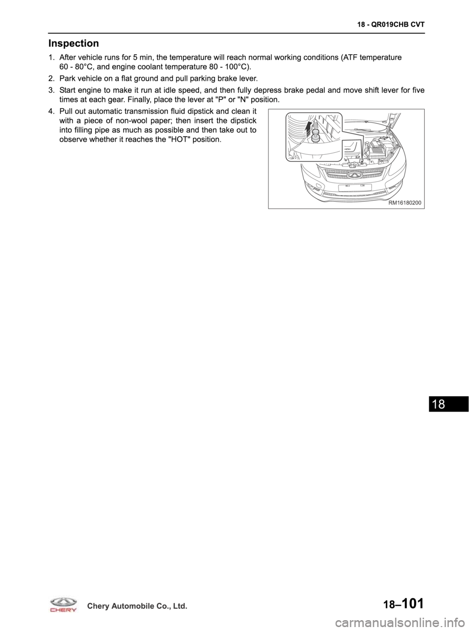 CHERY ARRIZO M16 2014  Service Repair Manual 