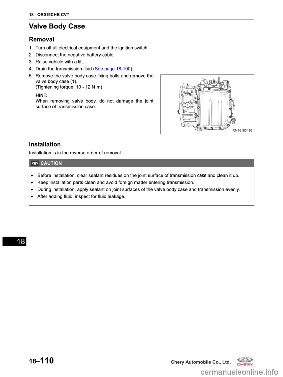 CHERY ARRIZO M16 2014  Service Repair Manual 