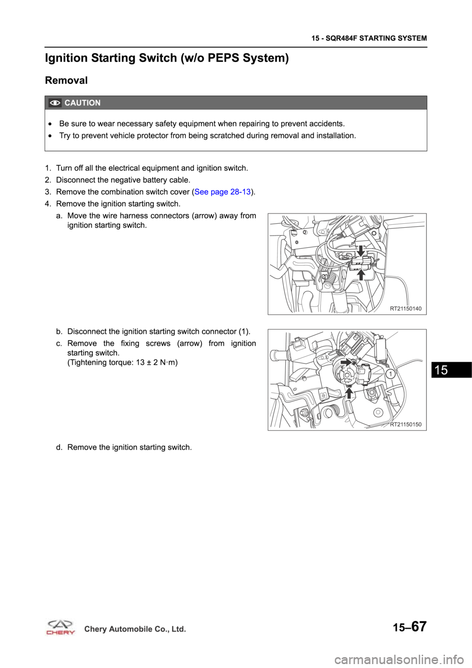 CHERY TIGGO 5 T21 2014  Service Repair Manual 
