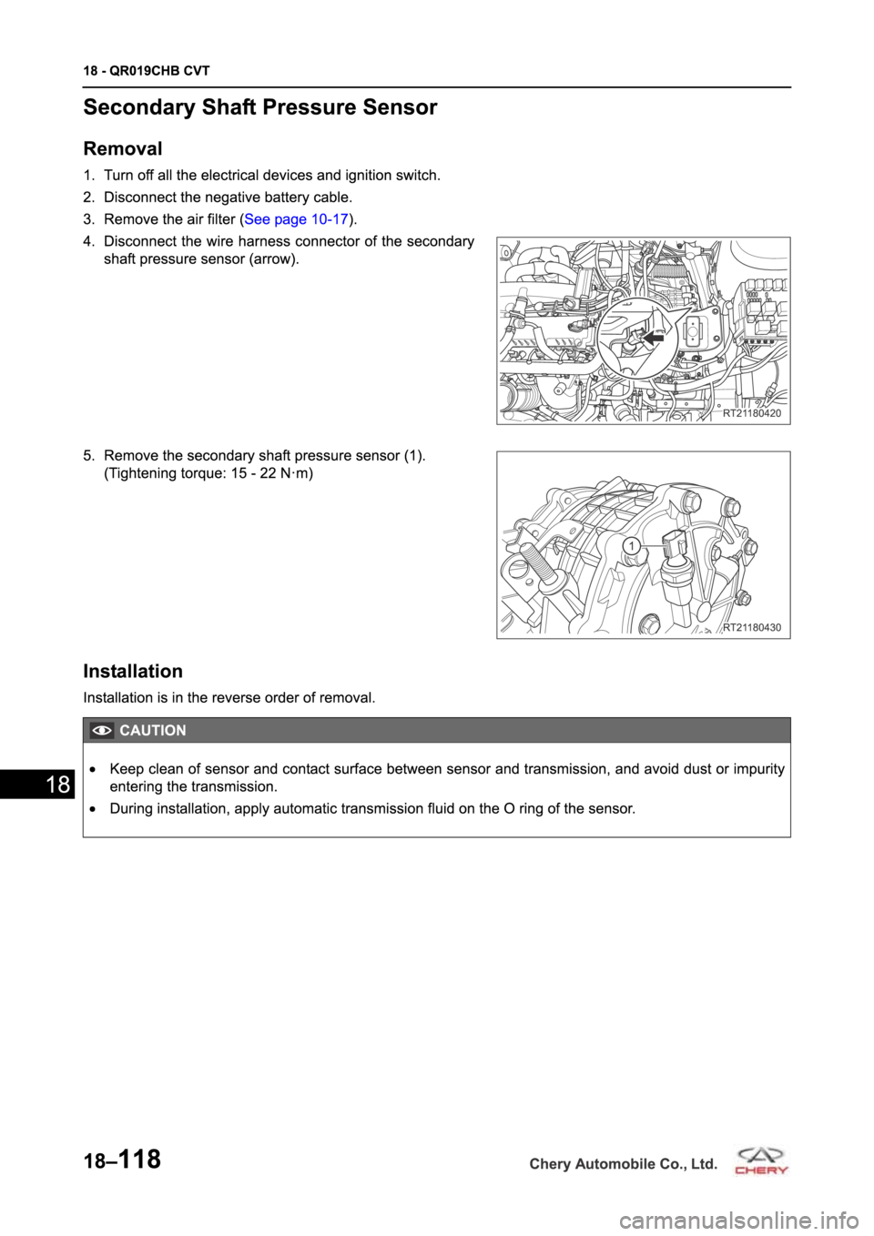 CHERY TIGGO 5 T21 2014  Service Repair Manual 