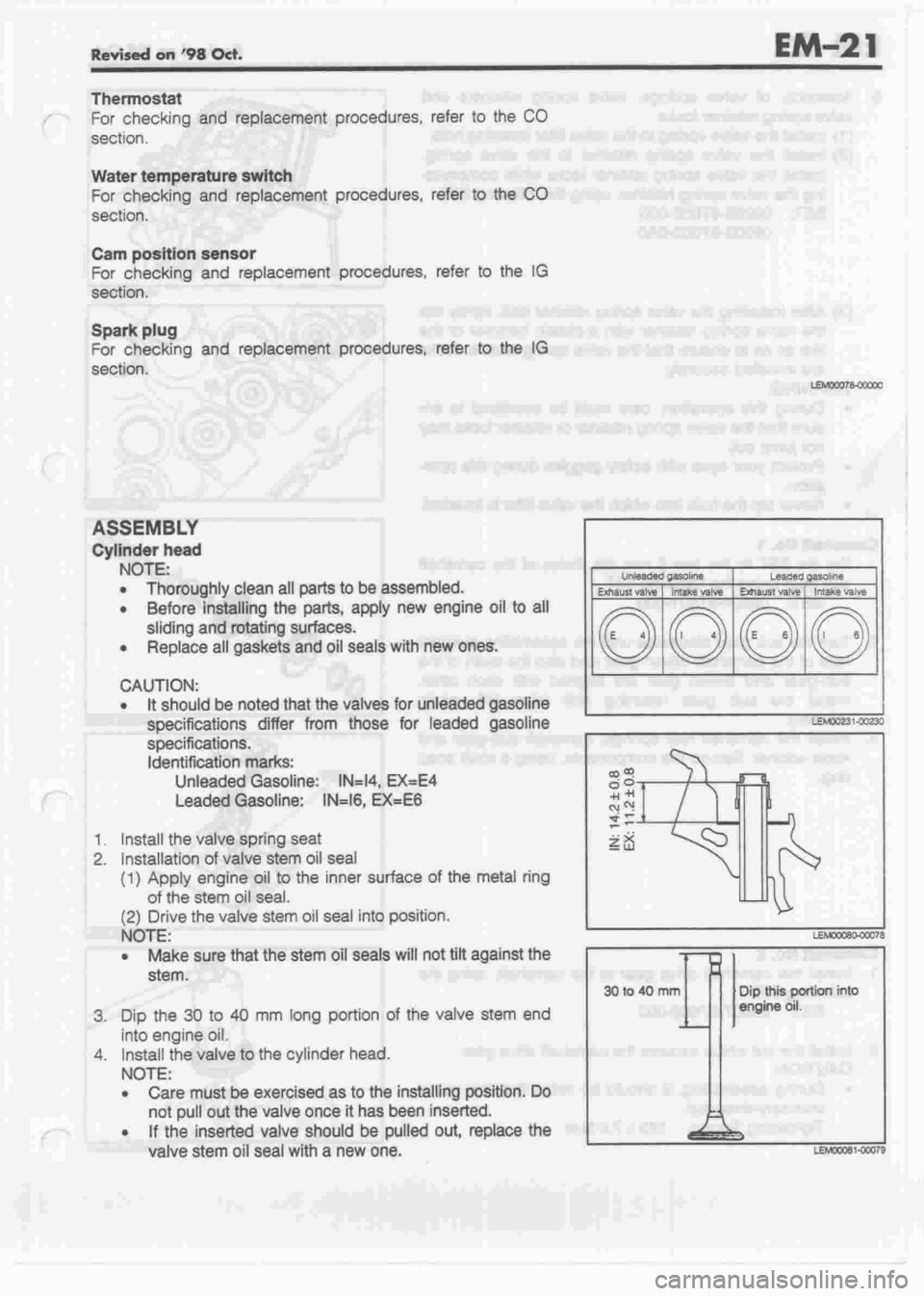 DAIHATSU CUORE 1998  Service Repair Manual 