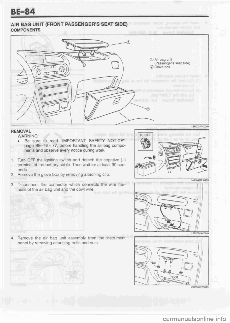 DAIHATSU CUORE 1998  Service Repair Manual 