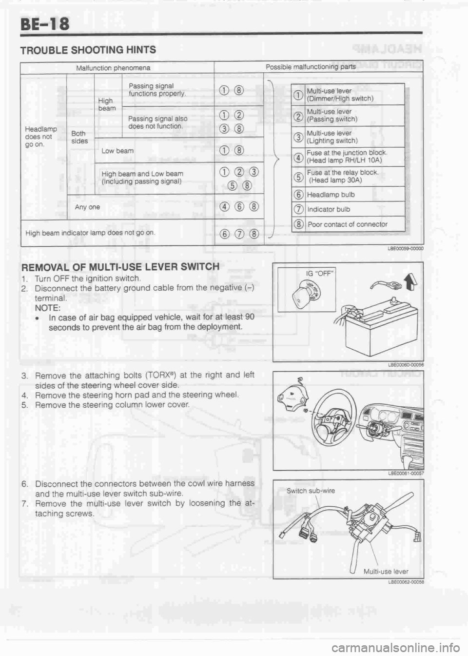 DAIHATSU MIRA 1998  Service Repair Manual 