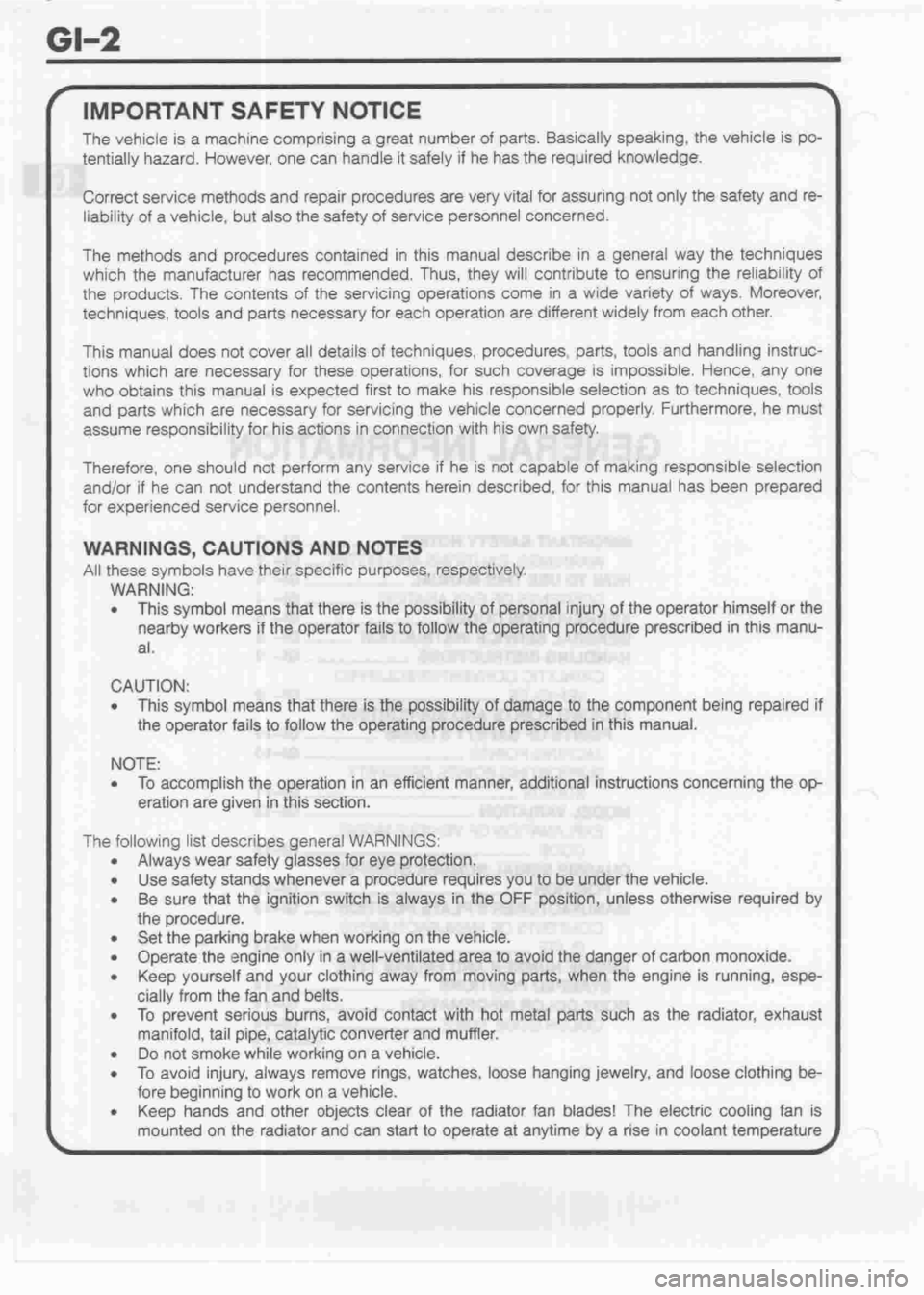 DAIHATSU MIRA 1998  Service Repair Manual 
